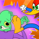 Woody Woodpecker fighting, uh, aliens? Is that what he does?